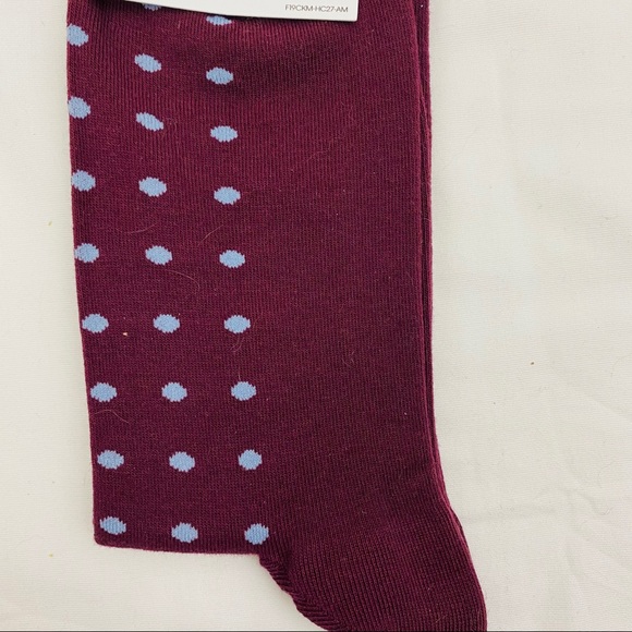 CALVIN KLEIN Red w/ Lt Blue Polka Dots Dress Socks - Picture 6 of 6